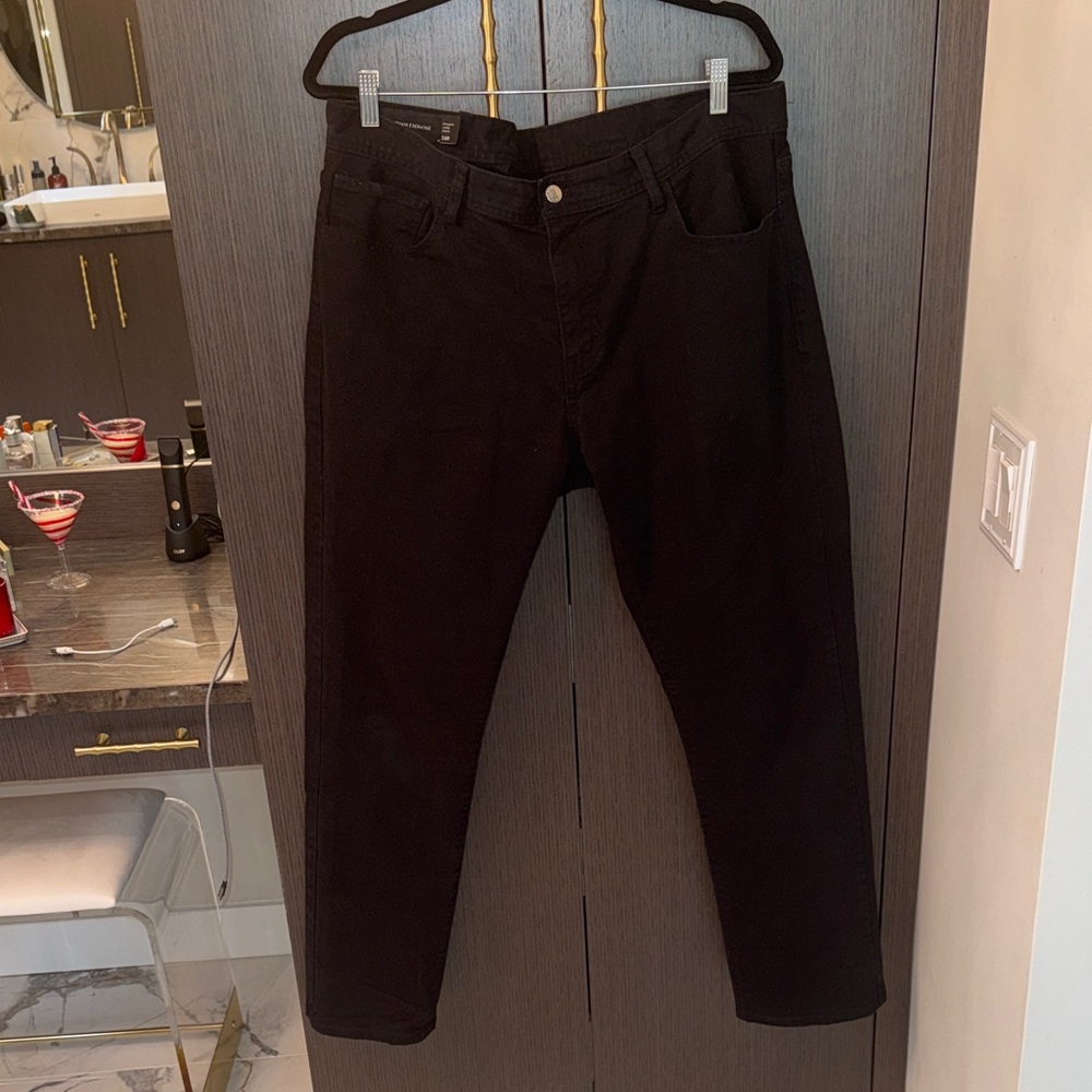 Armani Exchange A/X Straight Black Denim Jeans like New 38